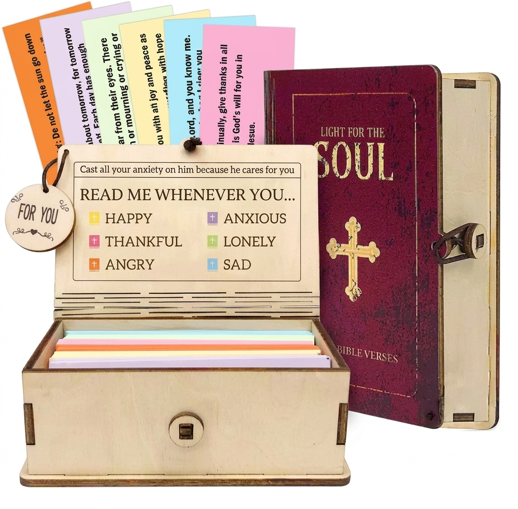 Caja de versículos de la Biblia con 150 tarjetas